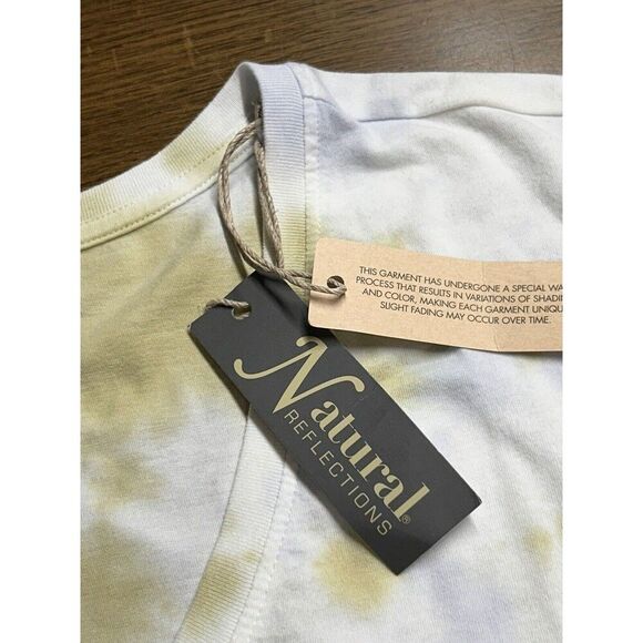 NWT Natural Reflections‎ Hydrangea Green White Gray Tie Dye Tee 1X NEW 90's Y2K - Picture 1 of 10